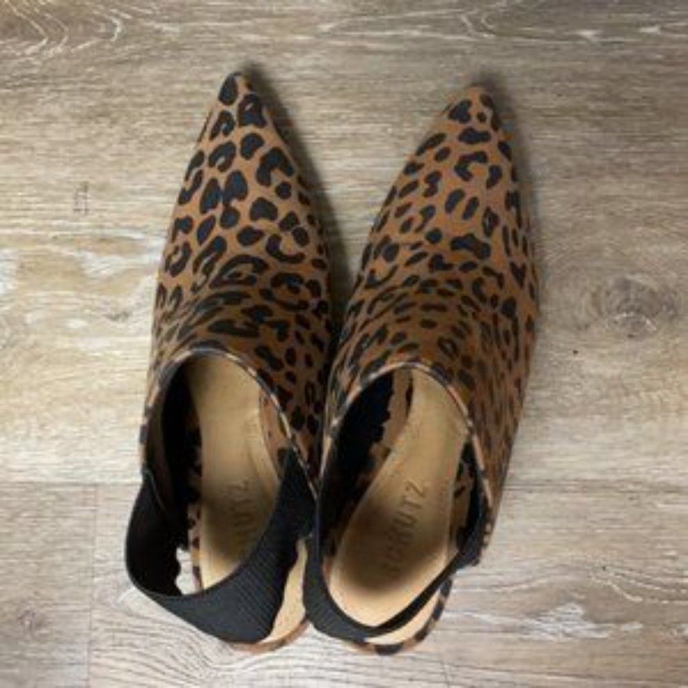Schutz Leopard Print Heeled Sandals - Picture 3 of 8